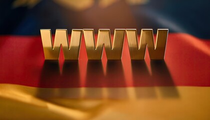 Poster - Gold Letters Representing WWW on German Flag