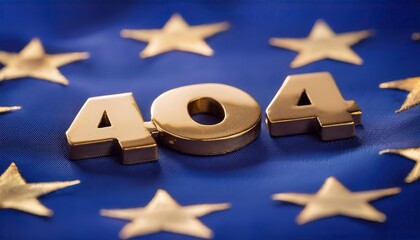 Poster - 404 Error Sign Against European Union Flag Background