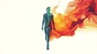 © Indri - Abstract figure walking through fiery aura,  potential use for a poster or print