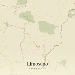  Vintage map of Limosano, Italy.
