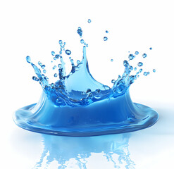 Poster - Stunning Blue Water Splash: A Crystal Clear Image of Refreshing Hydration