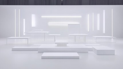 Poster - Minimalist White Product Display Platforms