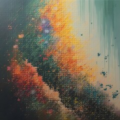 Wall Mural - A painting that starts as a watercolor and slowly evolves into a 3D digital model, shifting in style and form over time