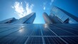 © Aisha - Solar panels integrated into futuristic skyscrapers, urban sustainability