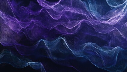 Wall Mural - Abstract purple and blue wavy fabric texture.