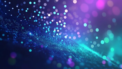 Poster - Abstract digital wave with glowing particles.