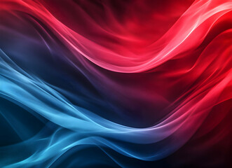 Poster - abstract red and blue swirling smoke design