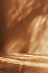 Poster - Sunlit Interior with Wooden Floor and Earthy Tones Creating a Warm and Cozy Ambiance : Generative AI