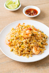 Wall Mural - fried shrimps fried rice on plate