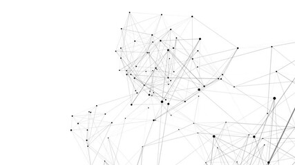 Poster - line connect network animation on white background. Line technology data connection and business background
