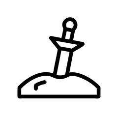Aufkleber - Sword in Stone Vector Icon – Legendary Mythical Symbol