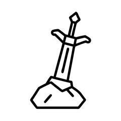 Aufkleber - Sword in Stone Vector Icon – Legendary Mythical Symbol