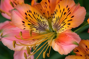 Wall Mural - Vibrant Lily Blossom Surrounded by Lush Greenery in a Serene Natural Setting