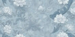© happy - Serene Floral Tapestry:  A delicate and elegant seamless pattern featuring soft white flowers entwined with intricate silver-grey vines, creating a soothing and sophisticated design.