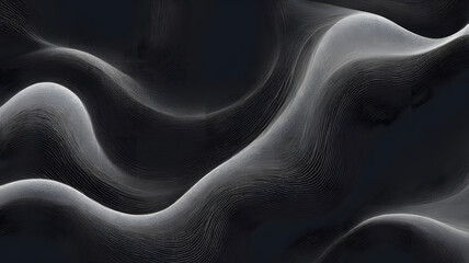 Poster - abstract flow: a mesmerizing abstract texture of fluid, swirling lines, rendered in a monochromatic 