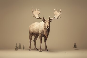 Wall Mural - Scandinavian forest creature wildlife animal mammal.