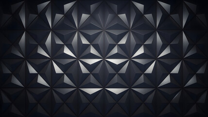Poster - dark geometric abstract: a dramatic backdrop of dark grey, multifaceted geometric shapes creates a m