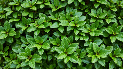 Wall Mural - Lush leaves of boxwood background pattern