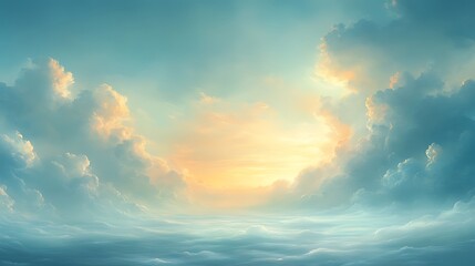 Wall Mural - heavenly sunset cloudscape, peaceful dawn, background texture, website banner