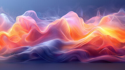 Wall Mural - abstract dreamscape: a mesmerizing abstract landscape, composed of vibrant hues of pink, orange, and