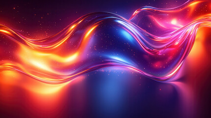 Wall Mural - abstract flow of light: a dynamic interplay of vibrant orange and blue light, forming a captivating,