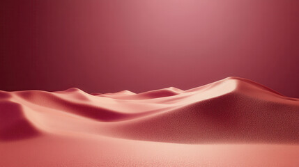 Wall Mural - crimson dunes: a minimalist, abstract landscape rendered in vibrant crimson hues, featuring undulati