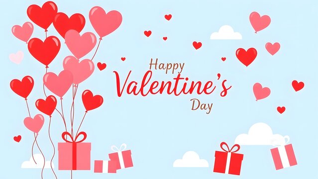 Valentines Day greeting card with hearts