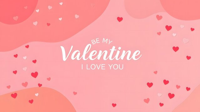 Valentines Day greeting card with hearts