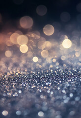 Wall Mural - silver glitter bokeh background close up of shimmering silver glitter reflecting light in a beautifu