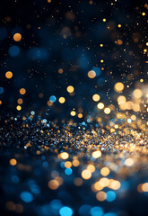 Wall Mural - sparkling confetti celebration back ground abstract fantasy golden glitter and black de focused for 