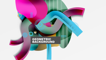 Poster - Abstract background - Lines circles and liquid shapes