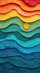 Wall Mural - Wallpaper of felt wave art backgrounds pattern.