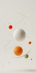 Poster - Floating abstract shapes in pastel colors bright studio light digital topdown view creative concept