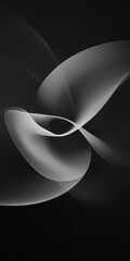 Poster - Abstract design illustrating duality of smooth curves in monochrome tones close-up spiritual environment