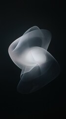 Poster - Abstract swirling shapes in muted tones studio setting digital art eye-level perspective introspective concept