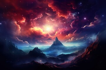 Wall Mural - Galaxy background landscape astronomy universe.