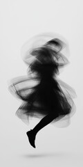 Poster - Dynamic abstract design illustrating spirituality monochrome tones intimate closeup smooth curves artistic environment