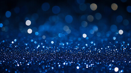 Wall Mural - a shimmering blue glitter background with soft bokeh effects sparkling blue