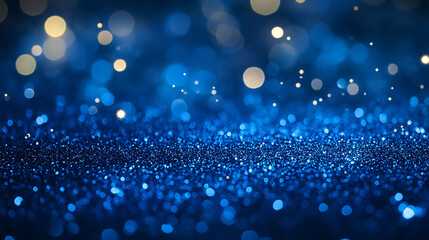 Wall Mural - a shimmering blue glitter background with soft bokeh effects sparkling blue