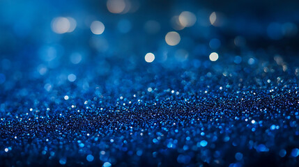 Wall Mural - a shimmering blue glitter background with soft bokeh effects sparkling blue