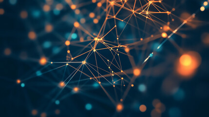 Poster - A digital representation of global communication networks, showcasing interconnected nodes and data flow, 