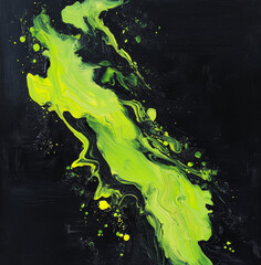 Wall Mural - green paint splashes