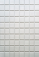 Poster - white rectangle mosaic tiles texture background background of white ceramic classic rectangular tile