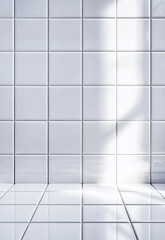 Poster - luxury porcelain interior repeat pattern white modern glossy ceramic square tiles background texture