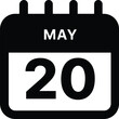 © mostafizur9334 - May 20 calendar icon design vector illustration