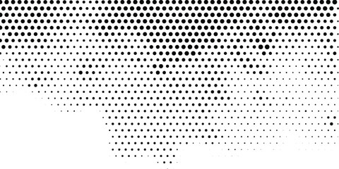 Halftone gradient. Dotted gradient, smooth dots spraying and halftones dot background seamless horizontal geometric pattern vector template set