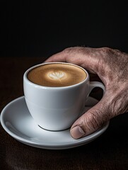 Poster - A senior executive mentoring a young professional over coffee, symbolizing knowledge transfer and leadership development