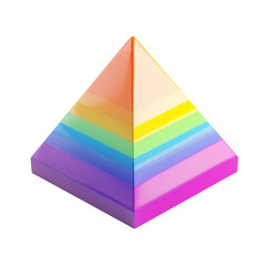 Leinwandbilder - A 3D rendered image of a colorful rainbow layered pyramid against a black background.