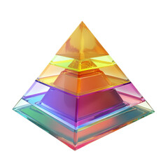 Poster - A multicolored glass pyramid displays layered, translucent sections creating a rainbow effect.