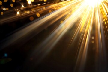 Wall Mural - Golden light rays burst, bokeh background, celebration, design